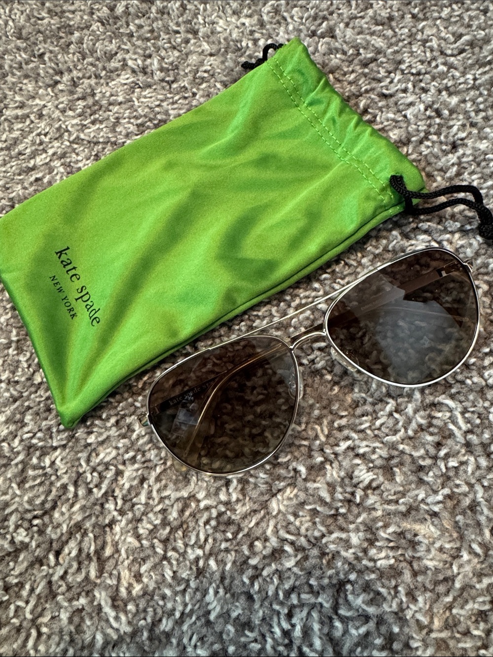 New Kate Spade Gold Metal Aviator Sunglasses